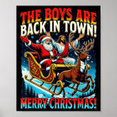Poster Funny Jesus Santa The Boys Are Back In Town Merry  (Devant)