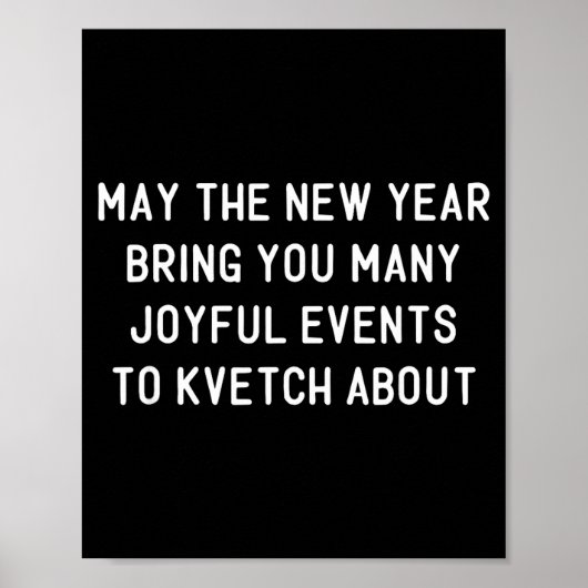 Poster Funny Jewish New Year Rosh Hashh Yiddish Quote Say (Devant)