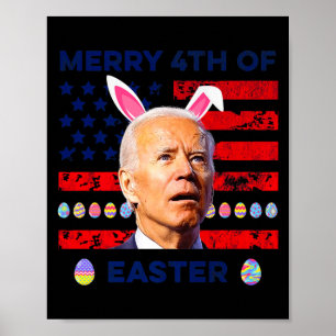 Poster Funny Joe Biden étourdi joyeux 4ème T Shirt de Pâq