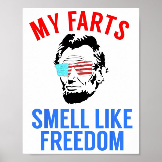 Poster Funny Juillet 4 Party - Funny Abe Lincoln Tee (Devant)