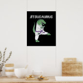 Poster Funny Jujitsu, T-Rex Jiu Jitsu Black Belt (Cuisine)