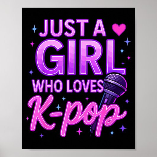 Poster Funny Just A Girl Who Loves K-p  (Devant)