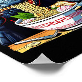 Poster Funny Kaiju Eating Ramen Japanese Monster Lover Bi (Coin)