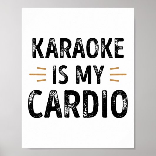 Poster Funny Karaoke est mon Cardio - chant Gift (Devant)