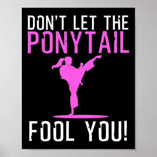 Poster Funny Karate Design Pour Femmes Filles Karate Kick (Devant)