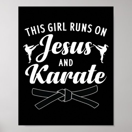 Poster Funny Karate Design Pour Femmes Filles Karate Mart (Devant)