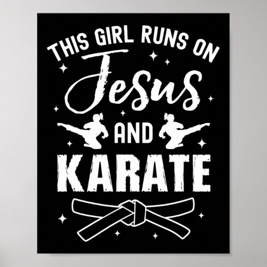 Poster Funny Karate Design Pour Filles Femmes Karaté Mart (Devant)