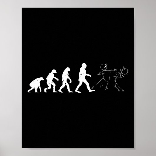 Poster Funny Karate Evolution Karate Stick Figure (Devant)