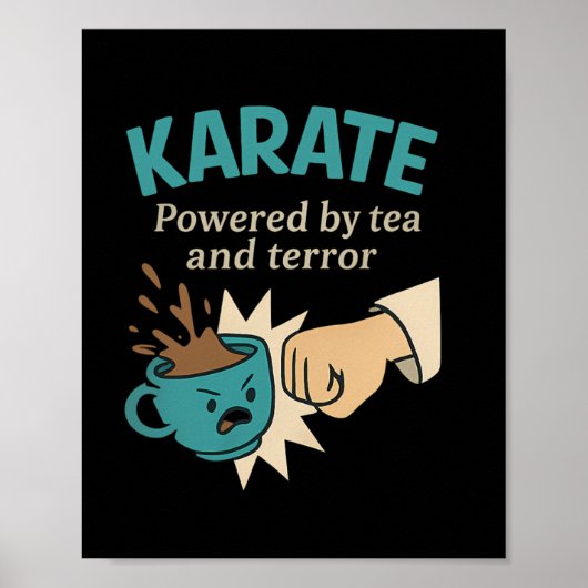 Poster Funny Karate Humour Martial Powered (Devant)