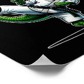 Poster Funny Karatesaurus Dinosaur T Rex À Karate Gi Bla (Coin)