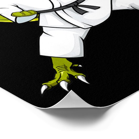 Poster Funny Karatesaurus T-rex Dinosaur Karate Samurai D (Coin)