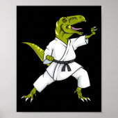 Poster Funny Karatesaurus T-rex Dinosaur Karate Samurai D (Devant)