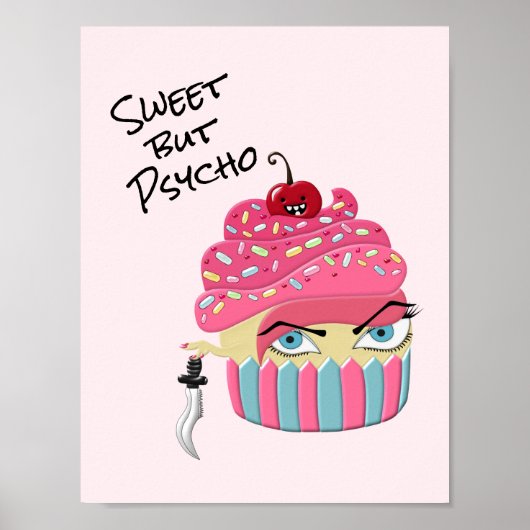 Poster Funny Kawaii Food Art Cute Halloween Cupcake (Devant)