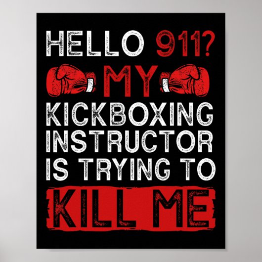 Poster Funny Kickboxing Kickboxer Kickbox  (Devant)