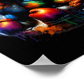 Poster Funny Kickboxing Or Boxing Boxer Dog Paint Splash  (Coin)