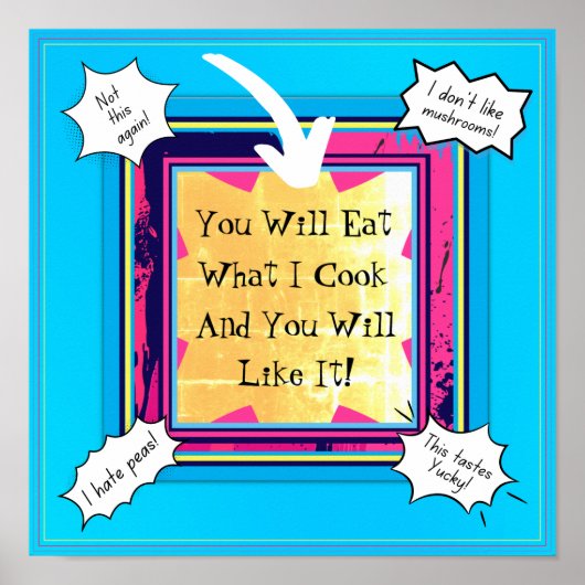Poster Funny Kitchen Wall Art (Devant)