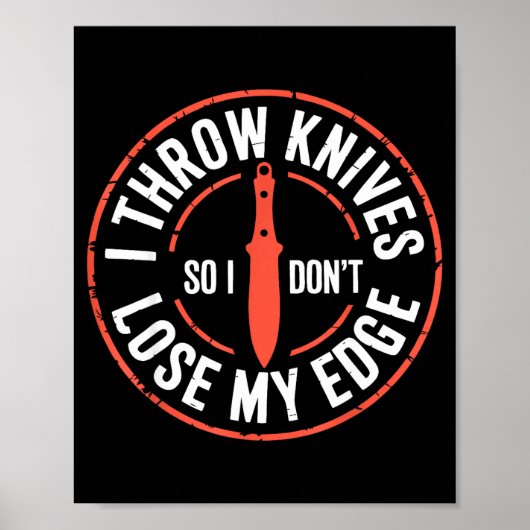 Poster Funny Knife Thrower I Throw Knives  (Devant)