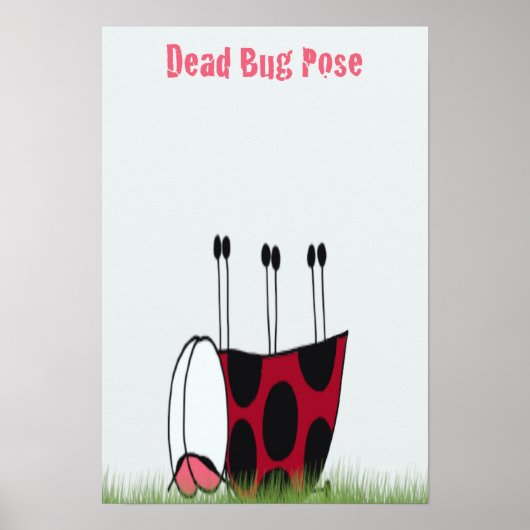 Poster Funny Ladybug Dead Bug Yoga Pose (Devant)