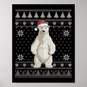 Poster Funny Lar Bear Vilain Sweat de Noël Père Noël Xmas