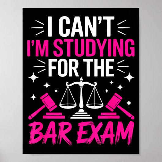Poster Funny Law School Student Gift - Can't Studying For (Devant)