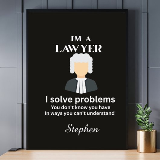 Poster Funny lawyer quote personalized graduation 