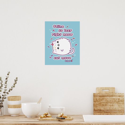 Poster Funny Lazy Cat Pun (Cuisine)