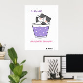 Poster Funny Lazy Chat Sarcastique Humour mème Texte pers (Bureau à domicile)
