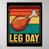 Poster Funny Leg Day Costume Turkey Day Pilgrim Thanksgiv (Devant)