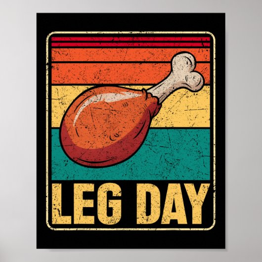 Poster Funny Leg Day Costume Turkey Day Pilgrim Thanksgiv (Devant)