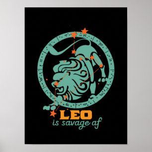 Poster Funny Leo Zodiac Star Sign Astrologie Anniversaire