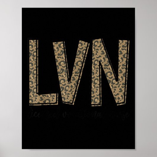 Poster Funny Leopard Lvn Happy Licensed Vocational Nurse (Devant)