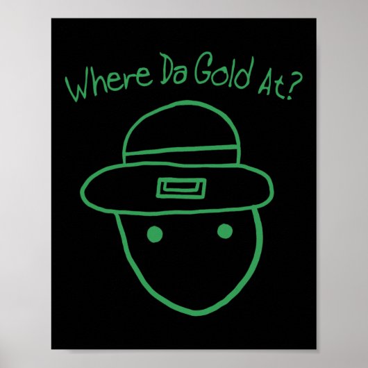 Poster Funny Leprechaun Amateur Sketch meme Irish St Part (Devant)