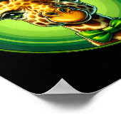 Poster Funny Leprechaun Giraffe Jour de la Saint Patrick  (Coin)