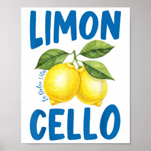 Poster Funny Limoncello La Dolce Vita Citron italien
