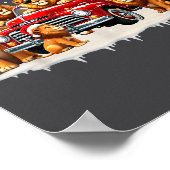 Poster Funny Lion Riding Christmas Tree Truck Christmas  (Coin)