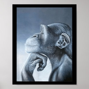 Poster Funny Lion Singe Mème Ragebait Mème Brainrot Gen