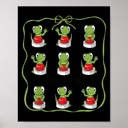 Poster Funny Lizard Lizard Lizard Bouton animal Mème (Devant)