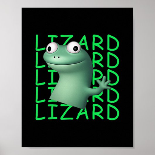 Poster Funny Lizard Lizard Lizard Mème Viral Trending Pou (Devant)