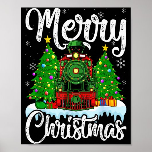 Poster Funny Lover Xmas Lighting Santa Train Christmas (Devant)