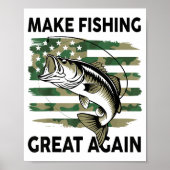 Poster Funny Make Fishing Great Again Camo B Fish America (Devant)
