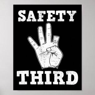 Poster Funny Manquant de la sécurité des doigts Troisième