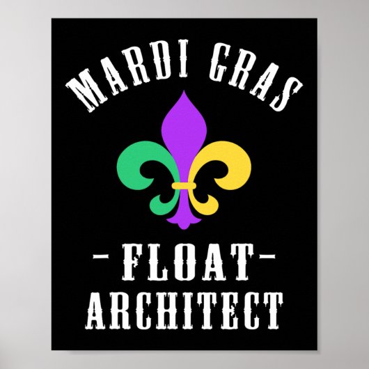 Poster Funny Mardi Gras Float Architecte Fleur De Lis (Devant)