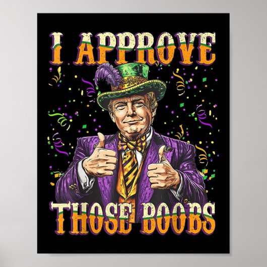 Poster Funny Mardi Gras Usa J'Approuve Ces S (Devant)