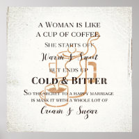 Funny Marriage Like Coffee Retro Grunge Typography