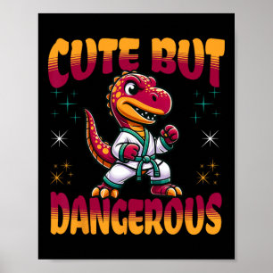 Poster Funny Martial Arts Karate Taekwondo Dinosaur Anima