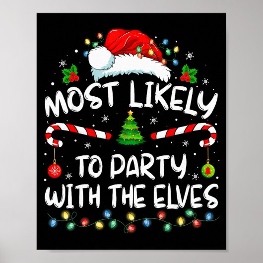 Poster Funny Matching Christmas Most Likely To Party With (Devant)