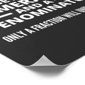 Poster Funny Math FINE LIGNE NUMÉRATEUR DENOMINATEUR (Coin)