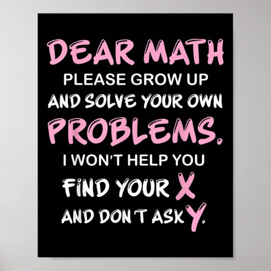 Poster Funny Math Quote (Devant)