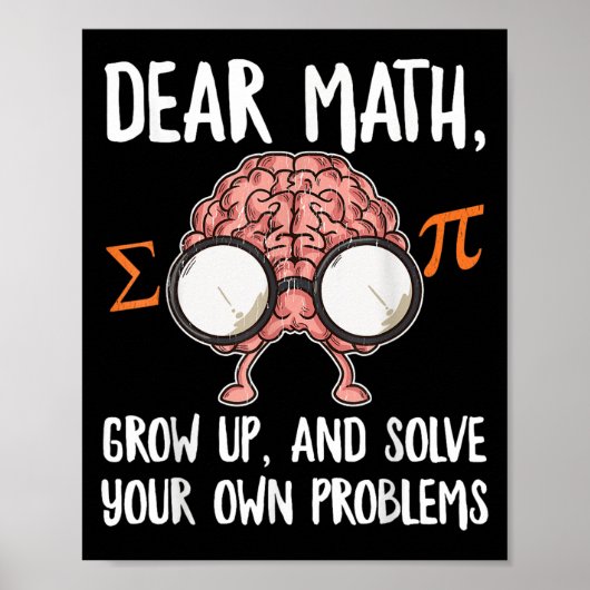 Poster Funny Math Quote For Girls Boys Teens Men Women De (Devant)