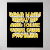Poster Funny Math Quote For Girls Boys Teens Men Women De (Devant)